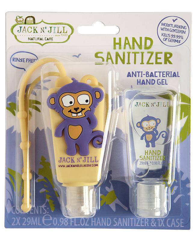 Jack N' Jill Ethanol Hand Sanitiser - Monkey 2 Pack 29mL - WellbeingIsland - UK